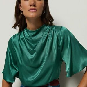Nation LA - Karine Cowl Neck Top in Spruce